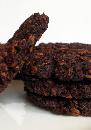 A picture of Double choc ANZAC biscuits.