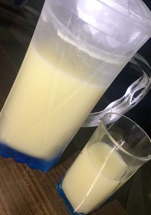 A picture of Homemade exotic drink 🍹 🥥🍍.