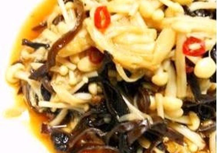 Easiest Way to Prepare Super Quick Homemade Easy-simmered Enoki and Wood Ear Mushrooms