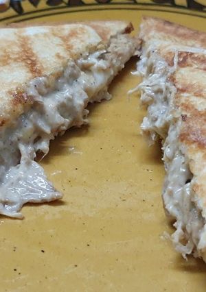 A picture of Chicken and cheese grilled sandwich.