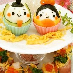 A picture of Edible Hina Dolls for Doll Festival.
