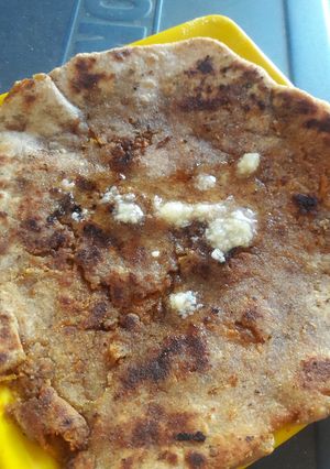 A picture of #flat bread theme#rasoi ka swad#carrot paratha.