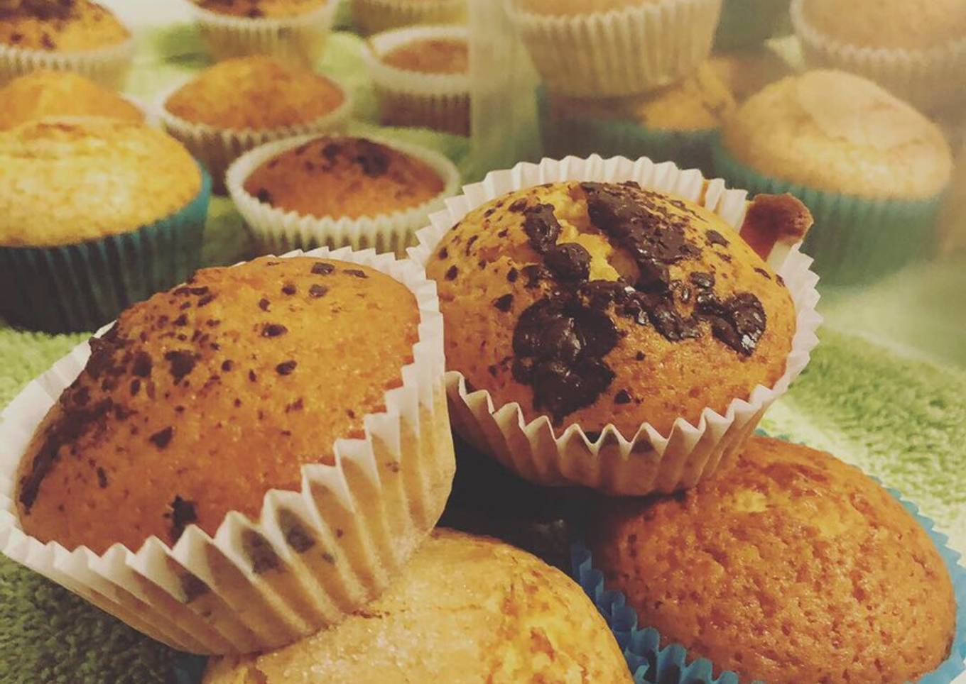 Magdalenas CASERAS con virutas de chocolate 🧁