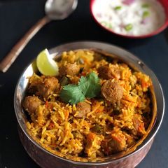 Soya chunks Biryani A picture of Soya chunks Biryani.
