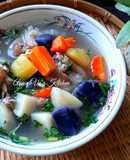 Giò heo hầm rau củ