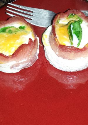 A picture of Low Carb Bacon and Egg Cupcakes.