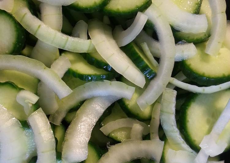 Steps to Prepare Ultimate Vinegar cucumber salad