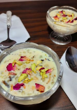 A picture of Sabudana Paan Kheer.