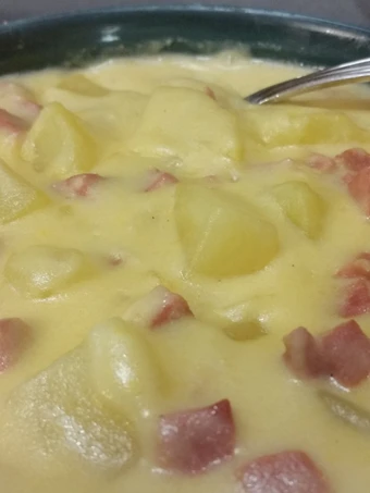 Easy Steps to Make Recipes Potato, Ham and Cheese Soup the So Delicious So Delicious.