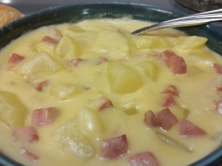 Easy Steps to Make Recipes Potato, Ham and Cheese Soup the So Delicious So Delicious.