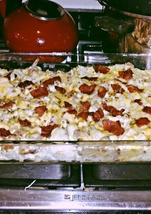 A picture of Low carb Loaded cauliflower casserole.