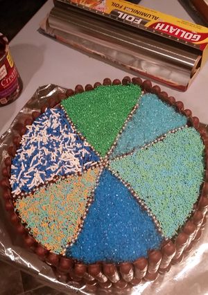 A picture of Easy chocolate birthday cake.