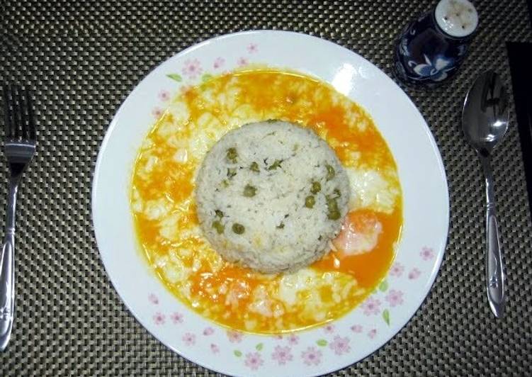 Pea Rice With Soft Boiled Eggs