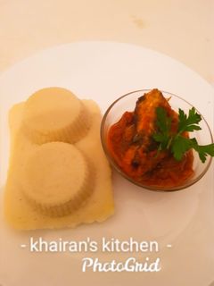 Ekuru with ata dindin (white moi moi) ainihin hoton girkin