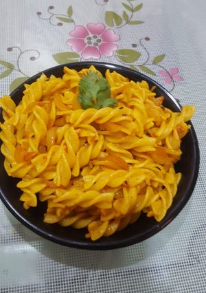A picture of Yummy Indian style Pasta.
