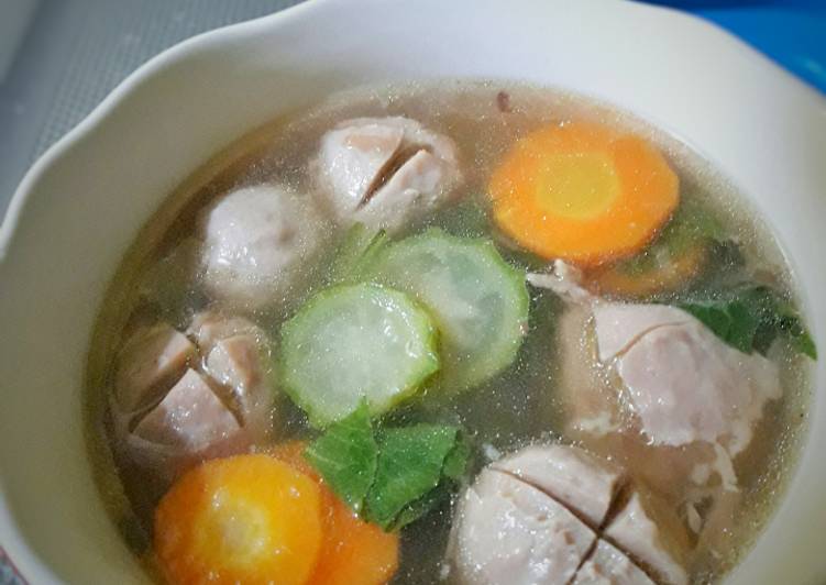 Bagaimana Menyiapkan 27. Bening Sayur Bakso Sapi (week 6), Lezat Sekali