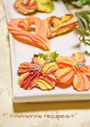 A picture of Easy Spritz Cookies, Gorgeous Flowers & Hearts.