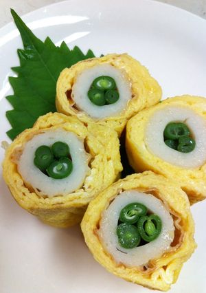 A picture of For Bentos: Chikuwa Fish Stick Tamagoyaki.