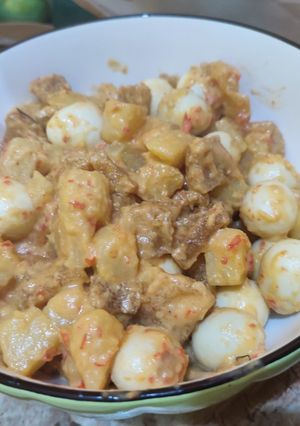 Foto resep Sambal Goreng Telur Puyuh,Kentang dan Krecek