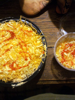 A picture of buffalo chicken cheese dip.