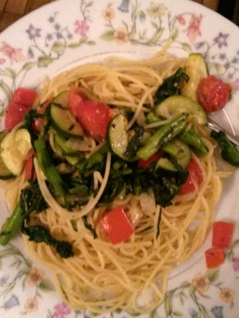 Recipe Mandy&#39;s olive oil and vegetable pasta which Delicious