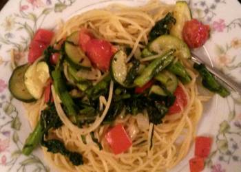 Popular Cuisine Mandys olive oil and vegetable pasta Savory Delicious