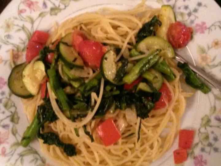 Recipe Mandy&amp;#39;s olive oil and vegetable pasta which Delicious