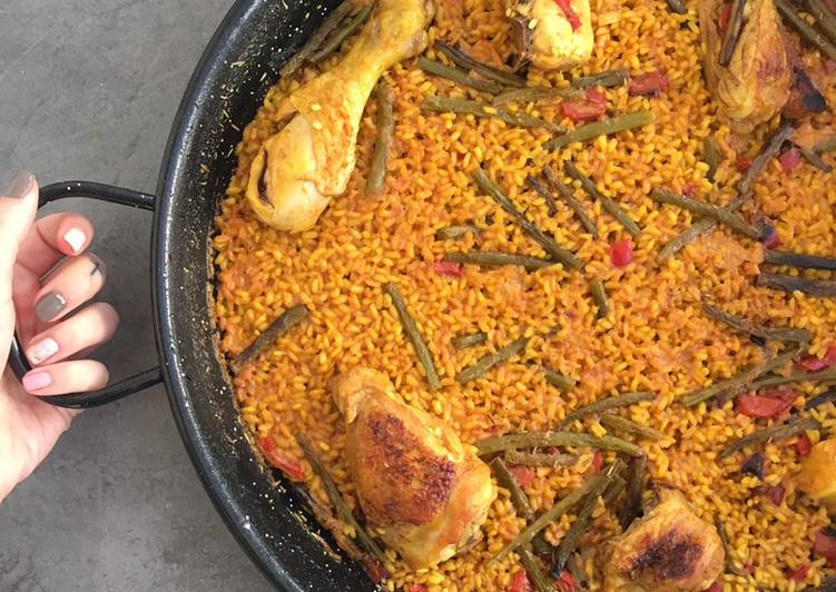 Paella de pollo y judía verde 🥘