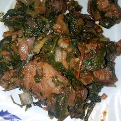 A picture of Red meat + spinach.