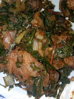 A picture of Red meat + spinach.