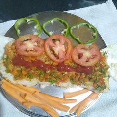 Open Veggie yummy Pav A picture of Open Veggie yummy Pav.