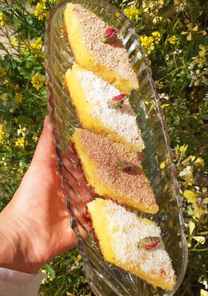 عکسی از دستور کیک شربتی تابه ای