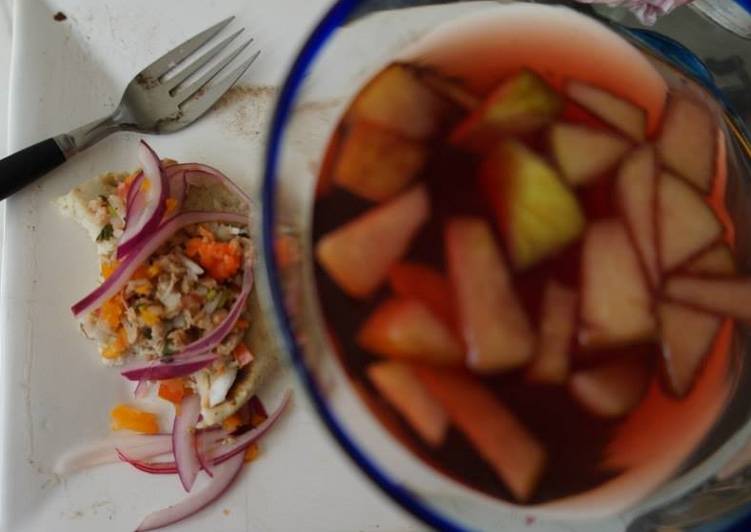 Sidra a la Jamaica y ceviche de habanero