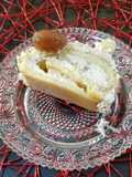 Rolled Yule Log Cake with Homemade Chestnut Cream Mousse and Pears