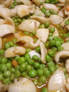 A picture of Squid and pea stew.