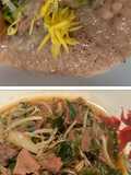Stir-Fried Bean Sprouts and Garlic Chives with Pork Liver & Chicken Liver Congee