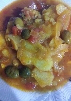 صورة لوصفة طاجين البطاطا بالزيتون