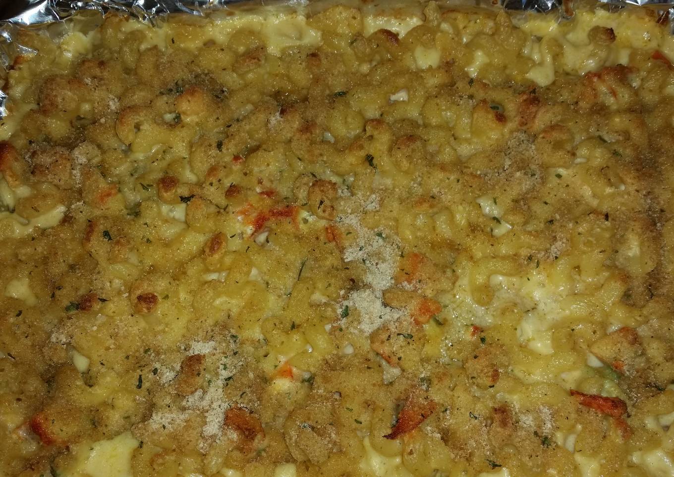 Homemade lobster macaroni and cheese