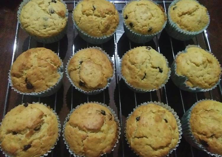 Resep 3. Vanilla Muffin with chocochips &amp; cheese yang Lezat