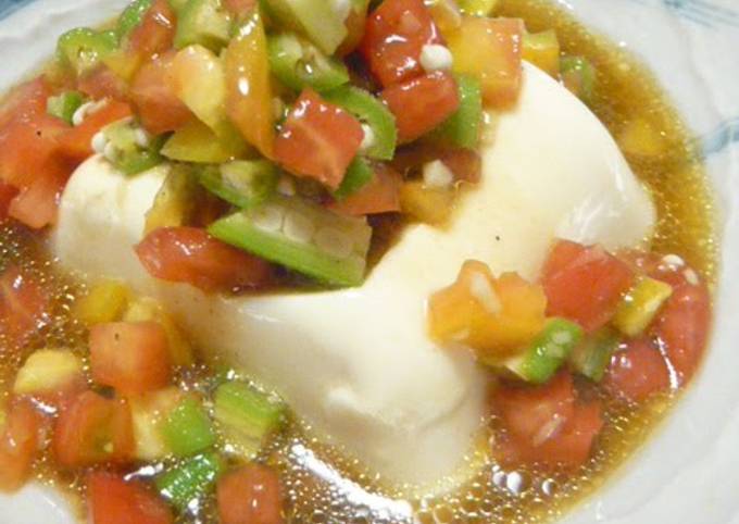 For one more side dish: Chilled Tofu with Tomato and Okra