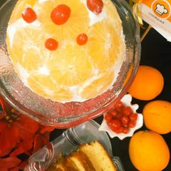 A picture of Nobake Orange Dome Cake.
