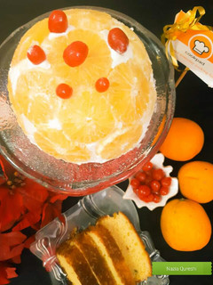 A picture of Nobake Orange Dome Cake.