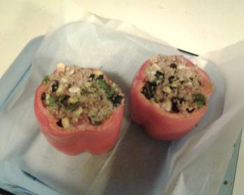 New Recipe SouthWestern style quinoa stuffed peppers Delicious Perfect