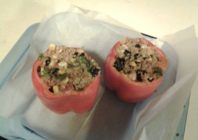 SouthWestern style quinoa stuffed peppers