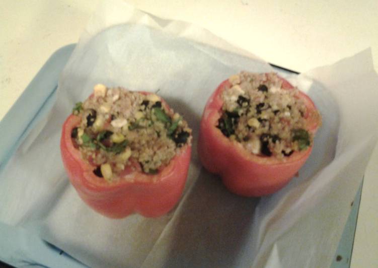 Recipe: Yummy SouthWestern style quinoa stuffed peppers