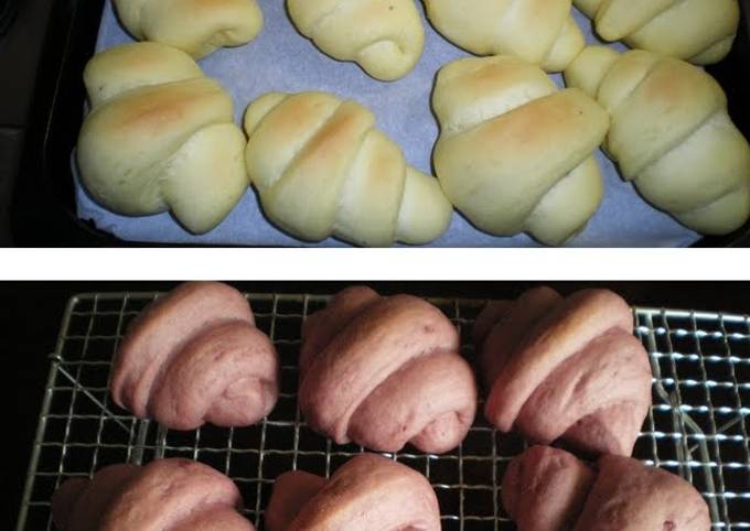 Butter Rolls filled with Purple Sweet Potato