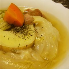 A picture of Vegetable-Packed Pot-au-Feu in the Pressure Cooker.