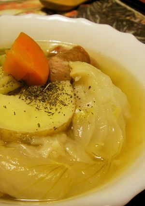 A picture of Vegetable-Packed Pot-au-Feu in the Pressure Cooker.