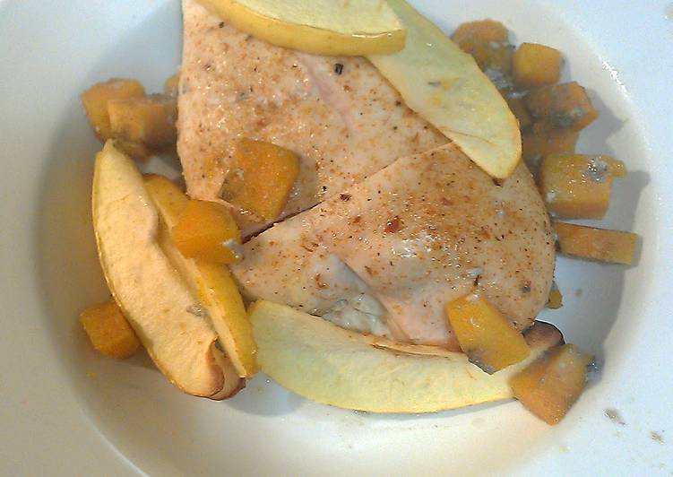My Grandma Love This Tasty baked apple chicken and sweet potatoes!