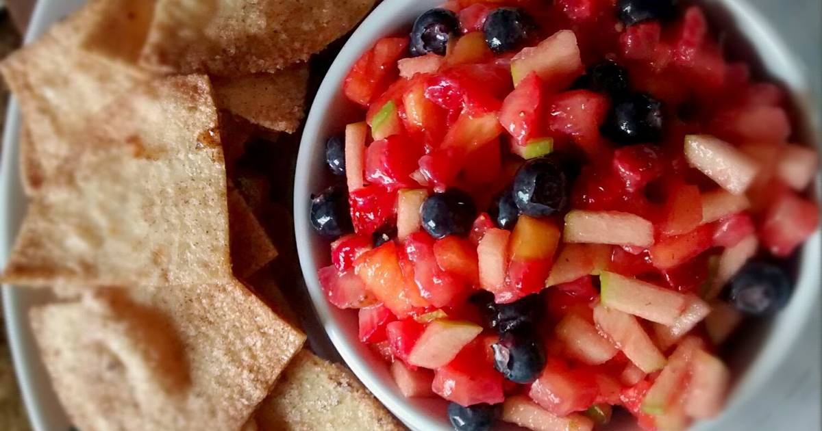 Fruit Salsa w/Cinnamon Sugar Tortilla Chips Recipe by Erin Cookpad